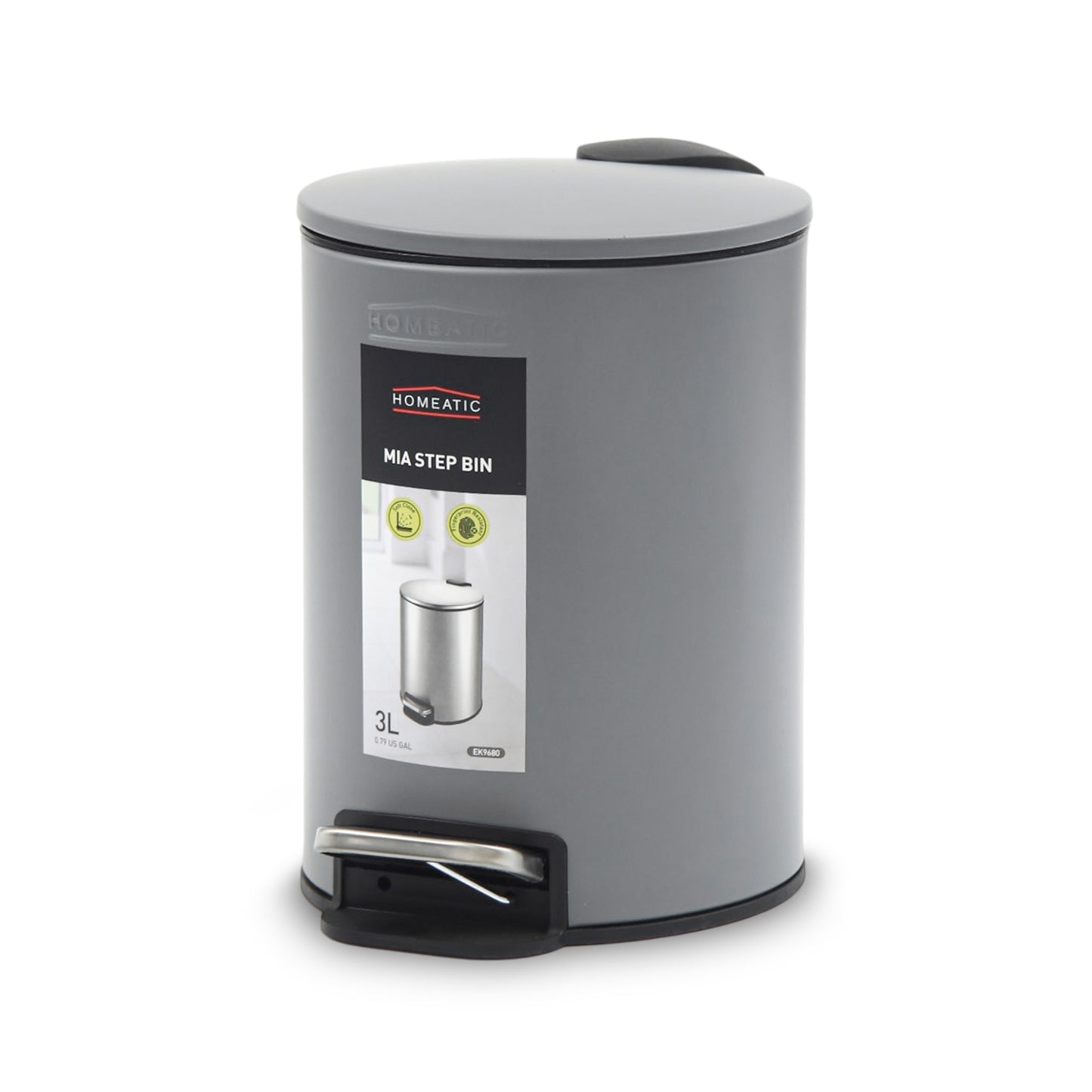 HOMEATIC STEP BIN GREY