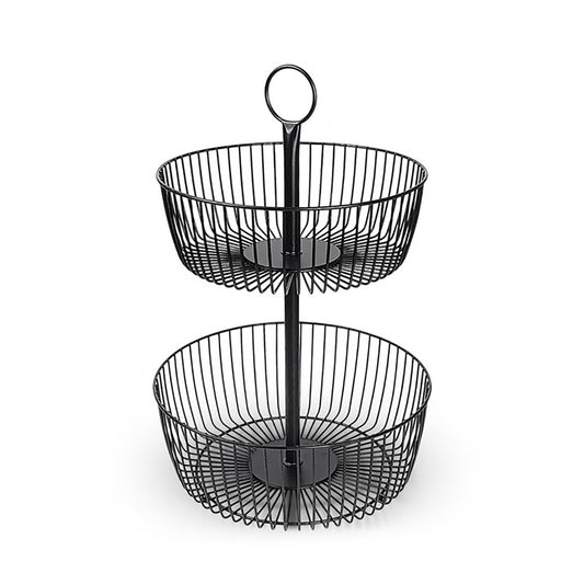 HOMEATIC TWO-TIER INDUSTRIAL WIRE FRUIT BASKET