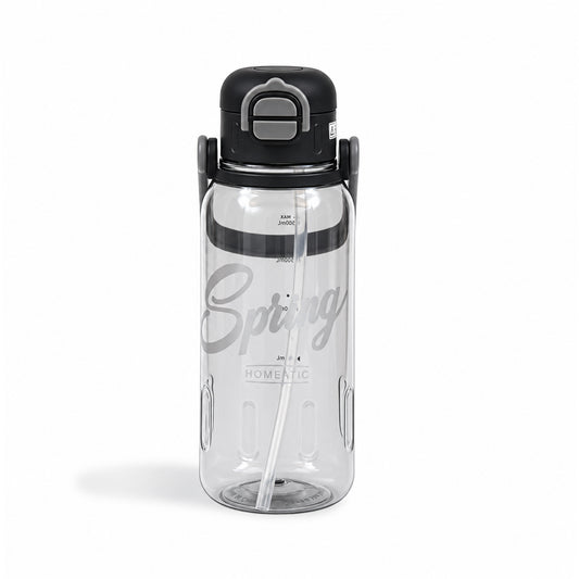 HOMEATIC SPRING HYDRATION BOTTLE - BLACK SPORTS WATER BOTTLE 1300ML
