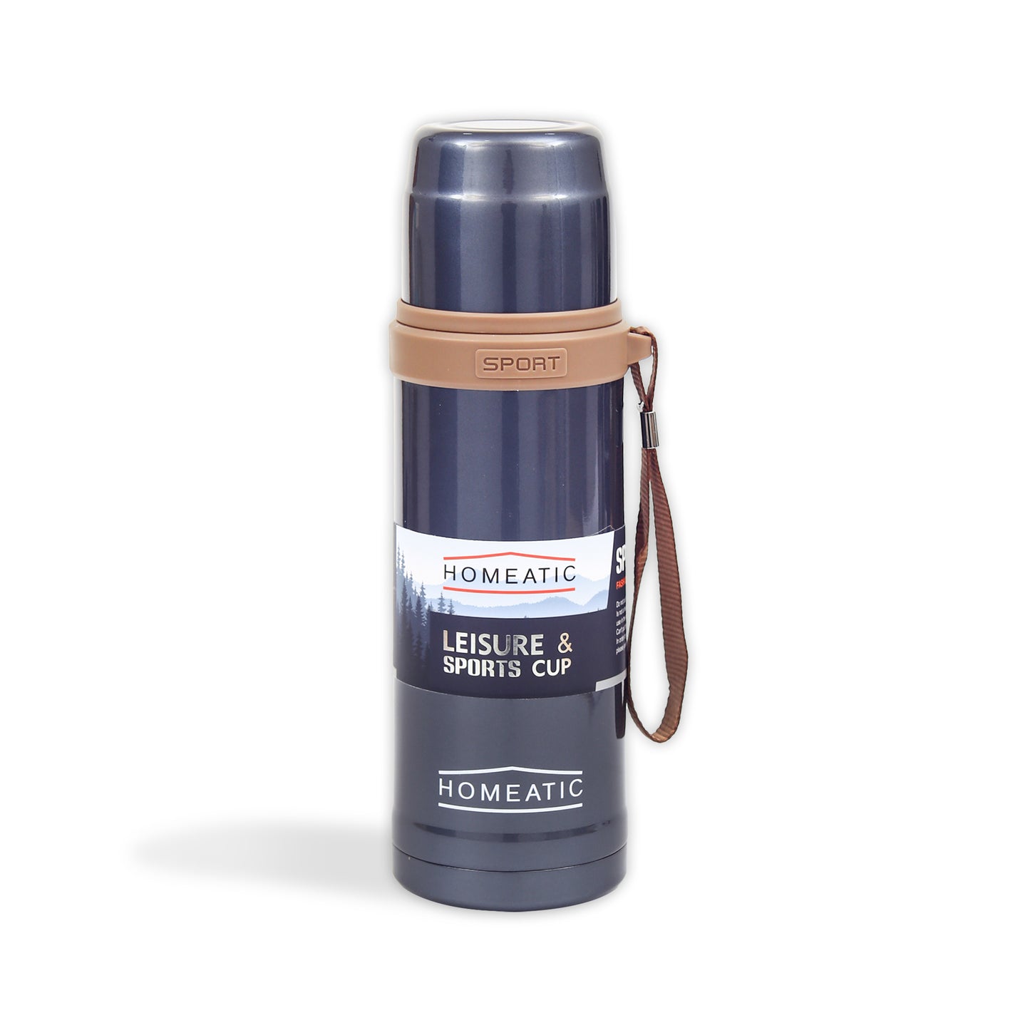 HOMEATIC VACUUM FLASK BLUE STEEL WATER BOTTLE 600 ML