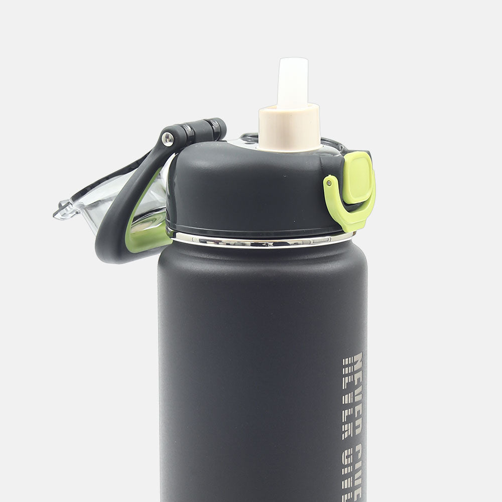 HOMEATIC VACUUM FLASK - GREY STEEL WATER BOTTLE 750 ML
