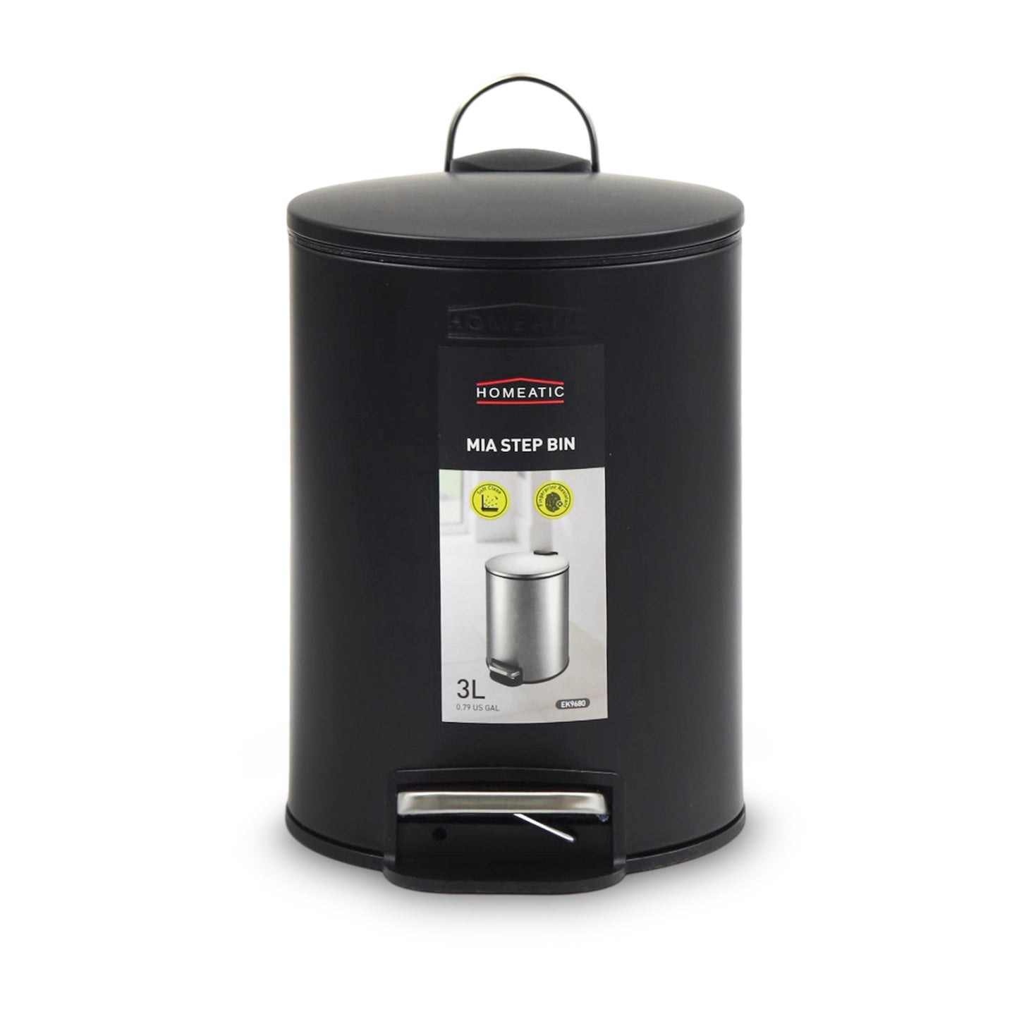 HOMEATIC STEP BIN BLACK