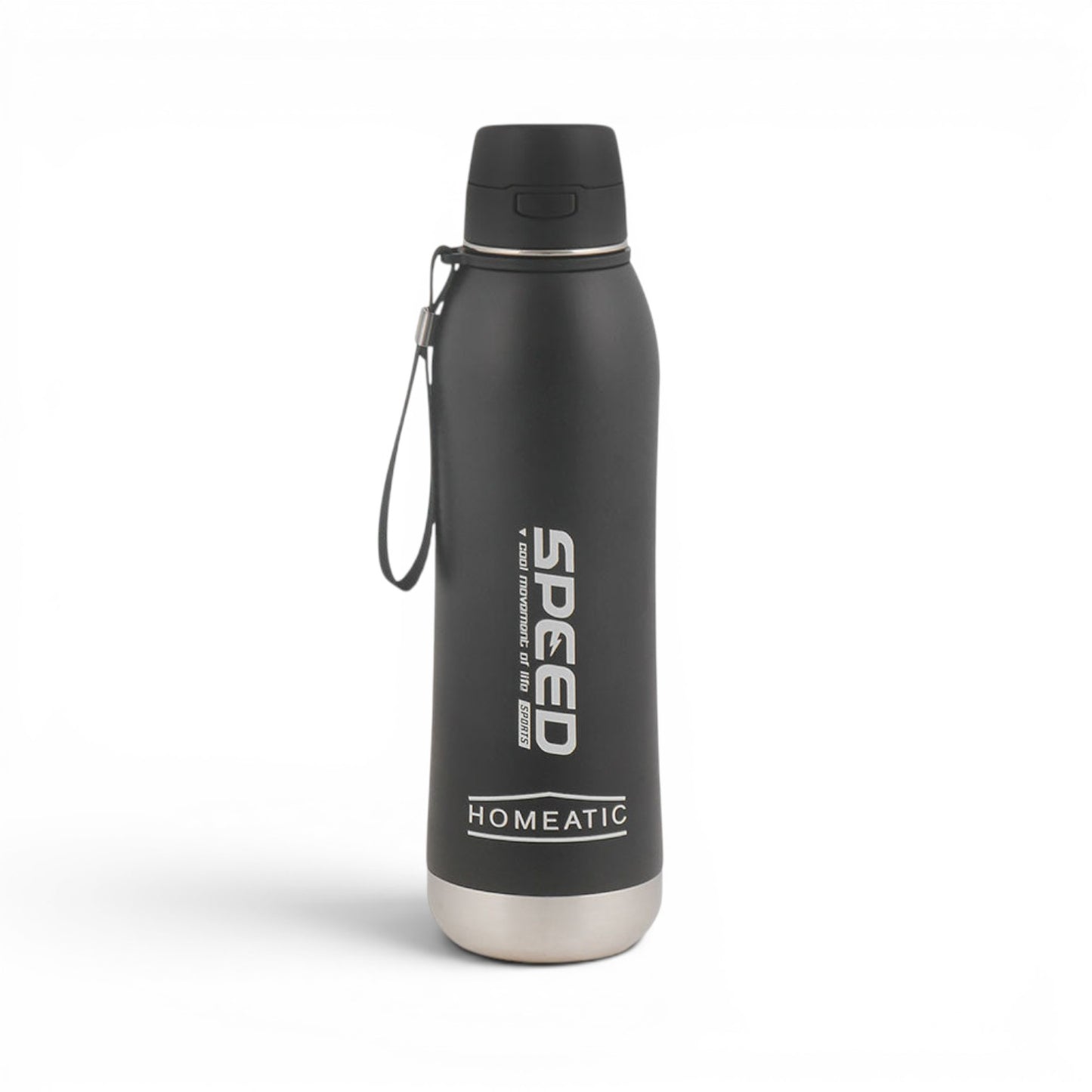 HOMEATIC VACUUM FLASK BLACK STEEL WATER BOTTLE 800 ML
