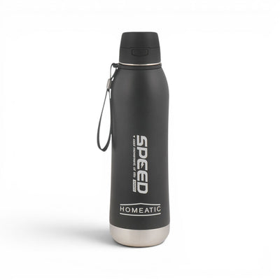 HOMEATIC VACUUM FLASK BLACK STEEL WATER BOTTLE 800 ML