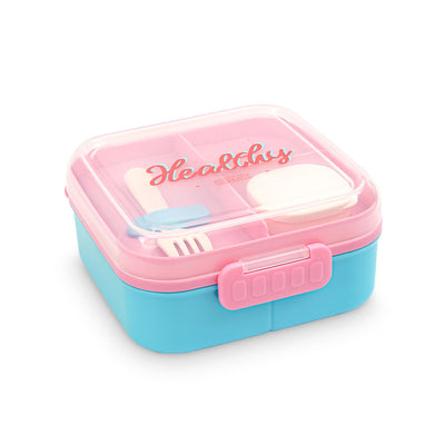 HOMEATIC HEALTHY BENTO PLASTIC BLUE LUNCH BOX WITH CUTLERY 1.5LTR