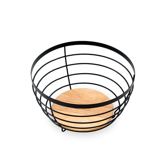 HOMEATIC INDUSTRIAL ROUND WIRE BLACK FRUIT BASKET