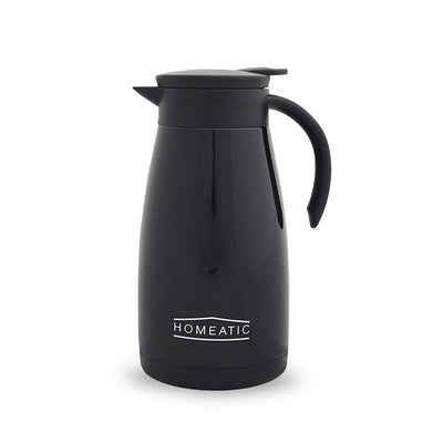 HOMEATIC ESSENTIAL STEEL BLACK THERMOS 1.2 LITRES