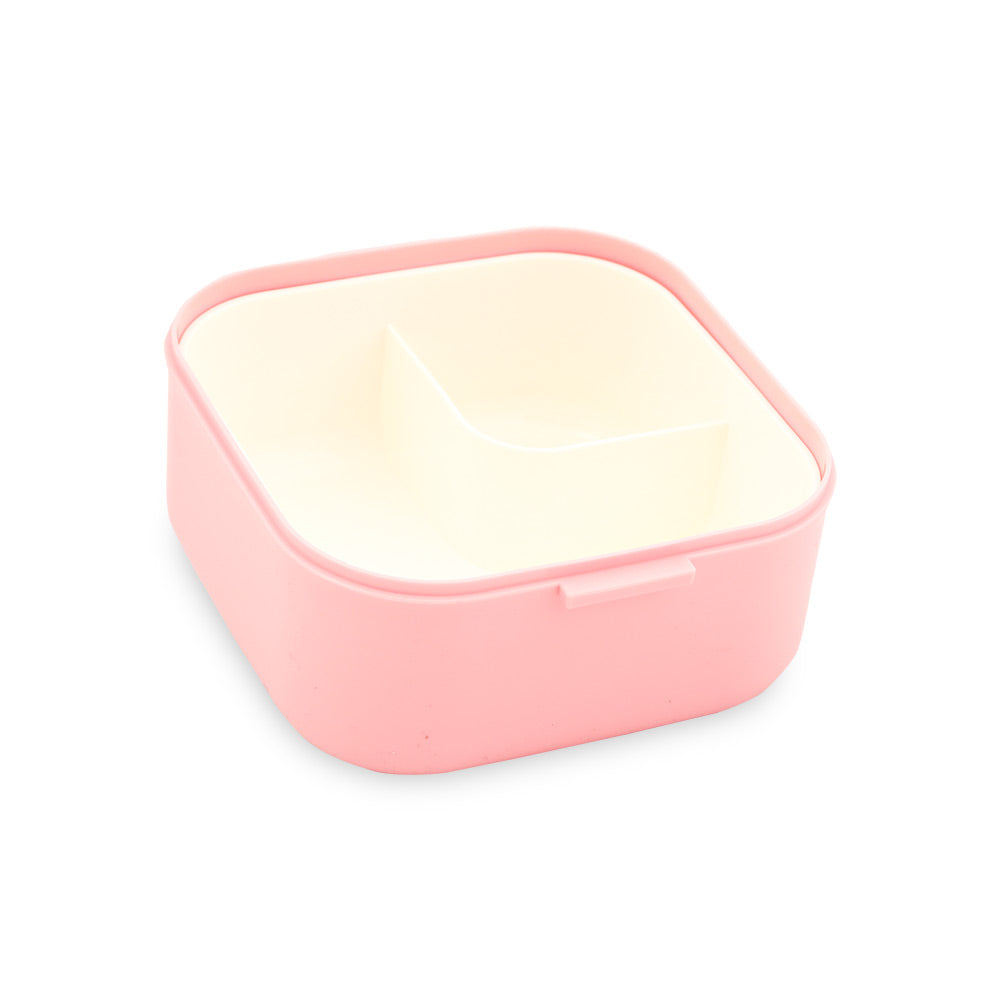 HOMEATIC SQUARE BENTO PLASTIC PINK LUNCH BOX 750ML/600ML