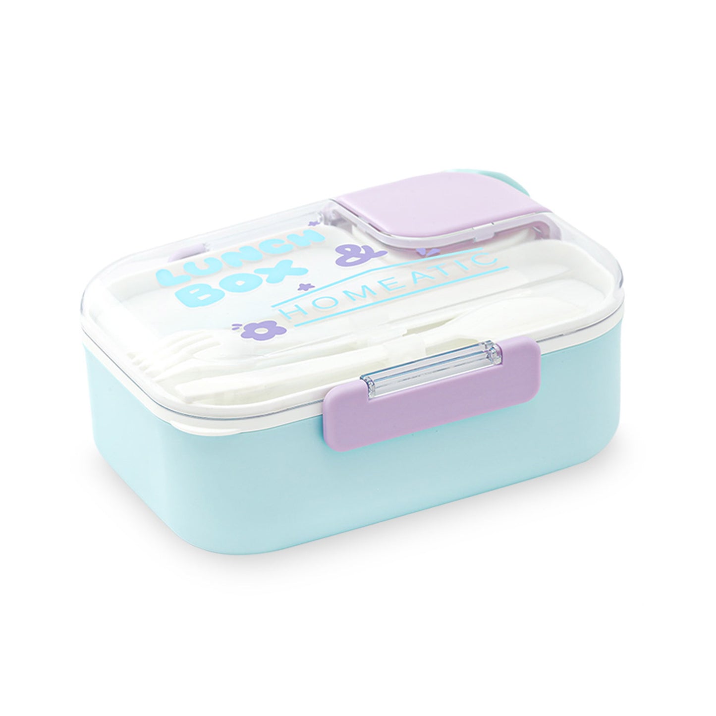 HOMEATIC DELUXE PLASTIC BLUE LUNCH BOX 1100ML/200ML
