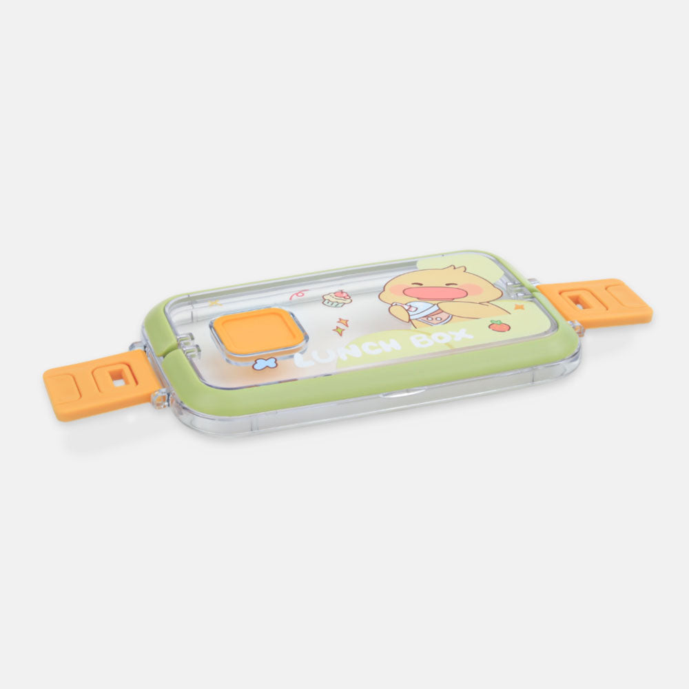 HOMEATIC KAWAI FRIENDS GREEN PLASTIC LUNCH BOX WITH CUTLERY 1LTR