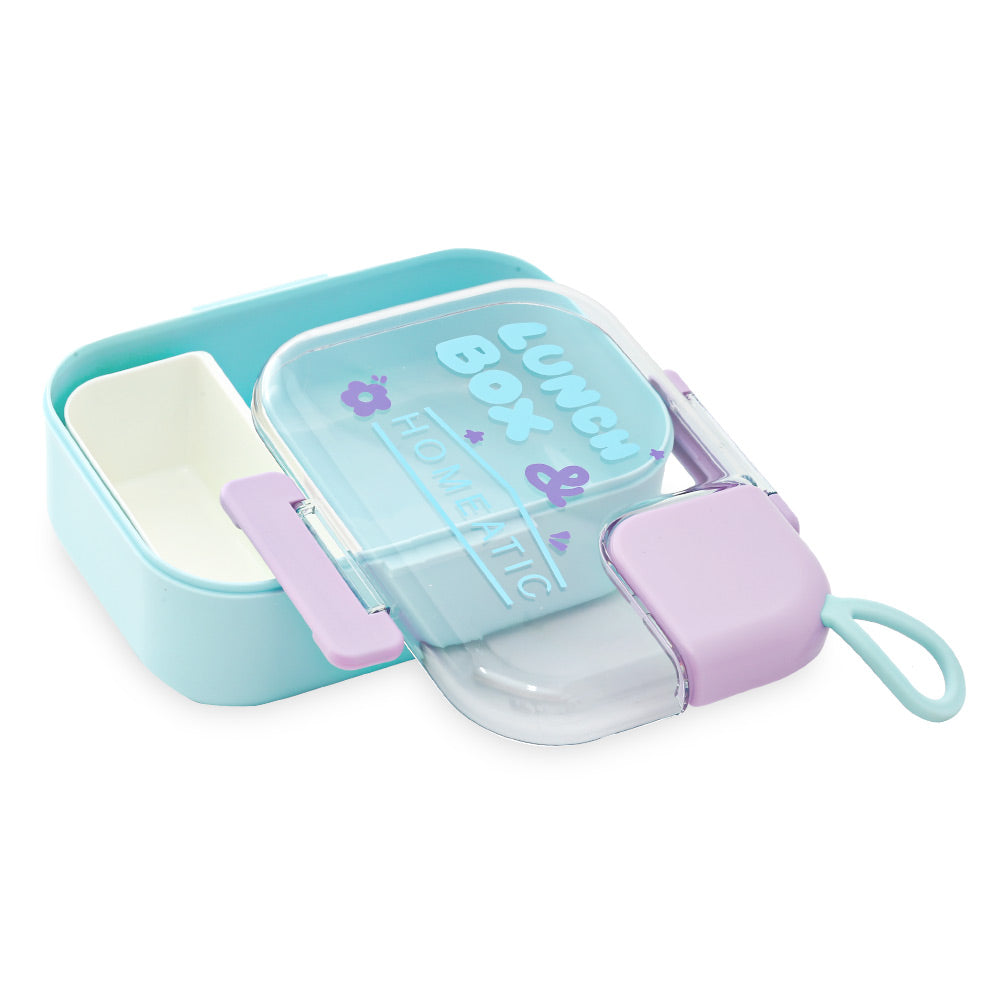 HOMEATIC DELUXE PLASTIC BLUE LUNCH BOX 1100ML/200ML