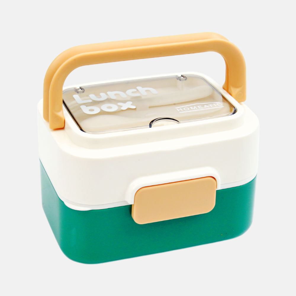 HOMEATIC STACKABLE MULTI-TIER STAINLESS STEEL GREEN LUNCH BOX 200*2 + 600ML