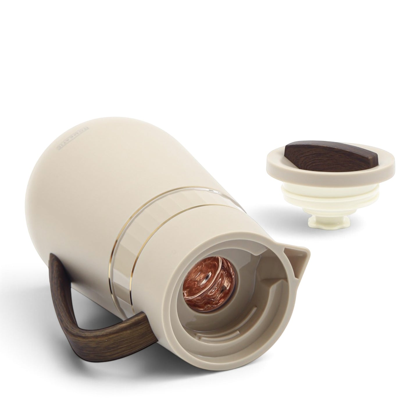HOMEATIC GLASS VACUUM FLASK BEIGE