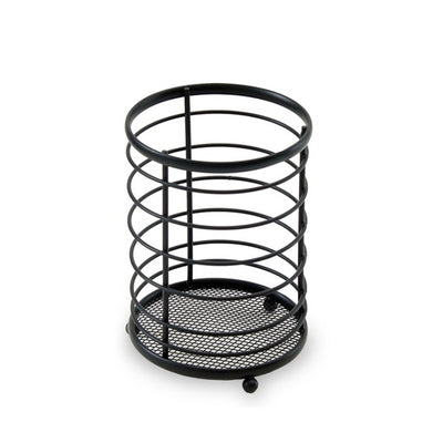 HOMEATIC ROUND MATTE BLACK WIRE CUTLERY HOLDER