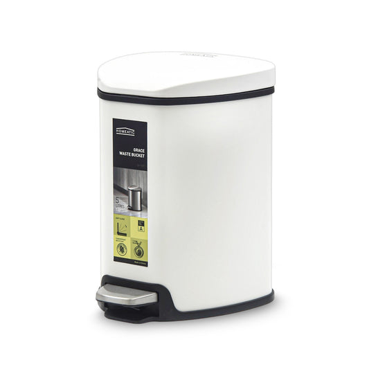 HOMEATIC PEDAL BIN SOFT CLOSE WHITE