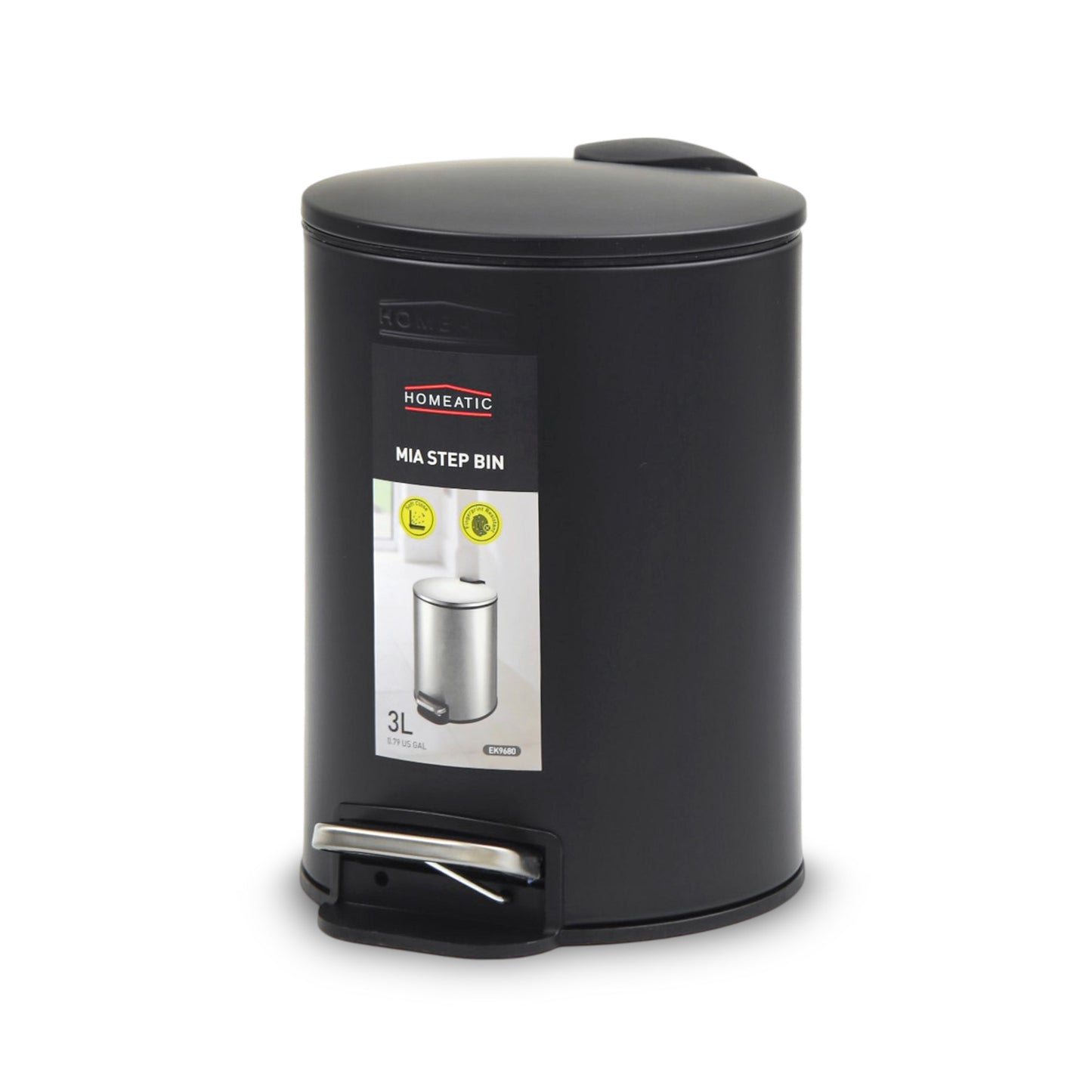 HOMEATIC STEP BIN BLACK