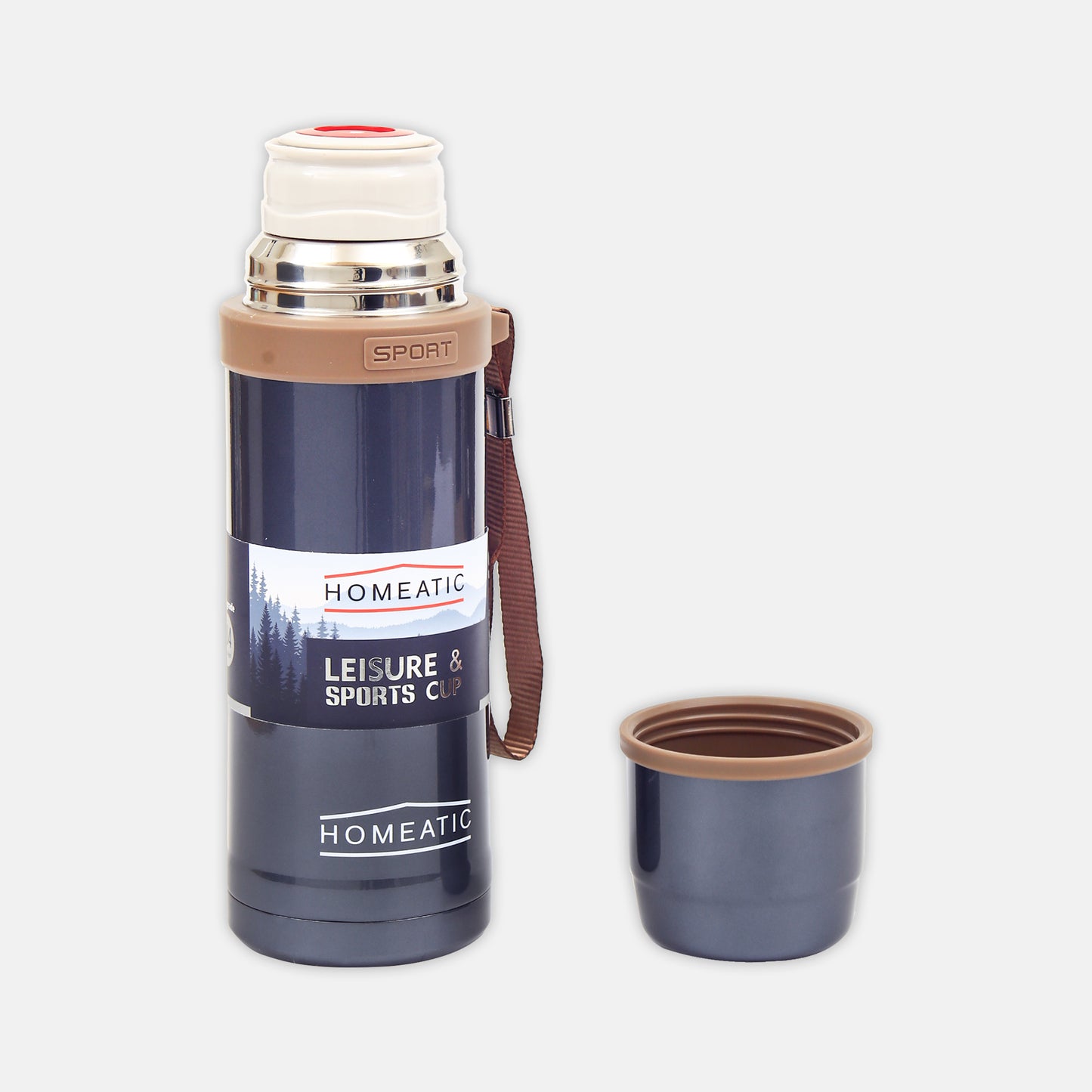 HOMEATIC VACUUM FLASK BLUE STEEL WATER BOTTLE 600 ML