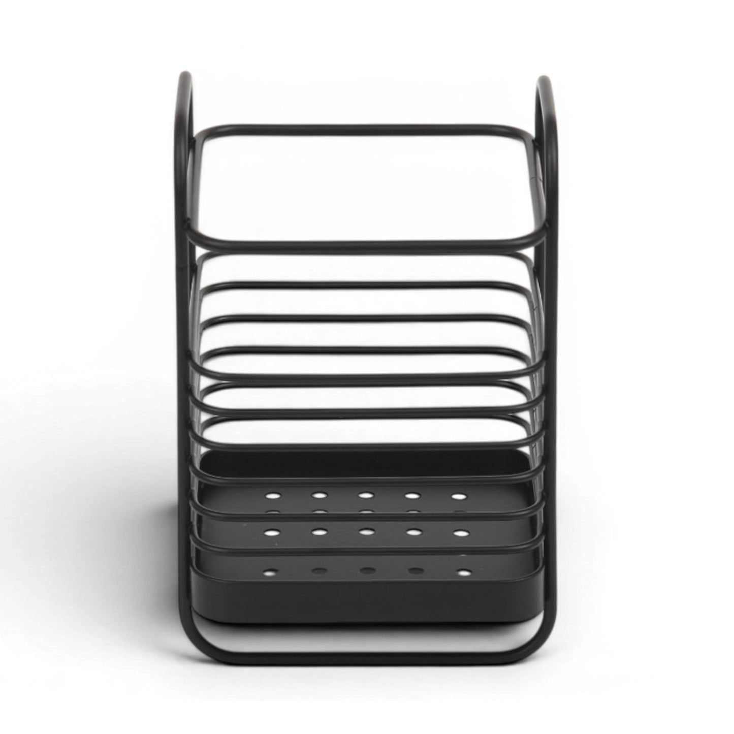 HOMEATIC SQUARE WIRE CUTLERY CADDY WITH DRAINAGE TRAY