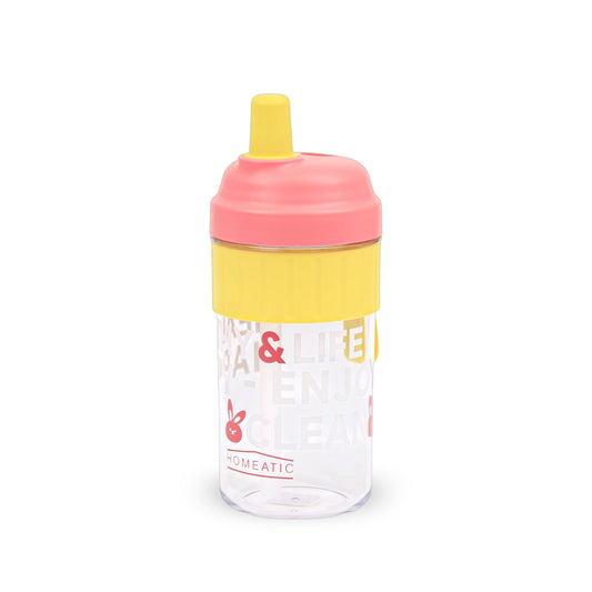 HOMEATIC HAPPY BUNNY PINK WATER BOTTLE WITH STRAW 850ML