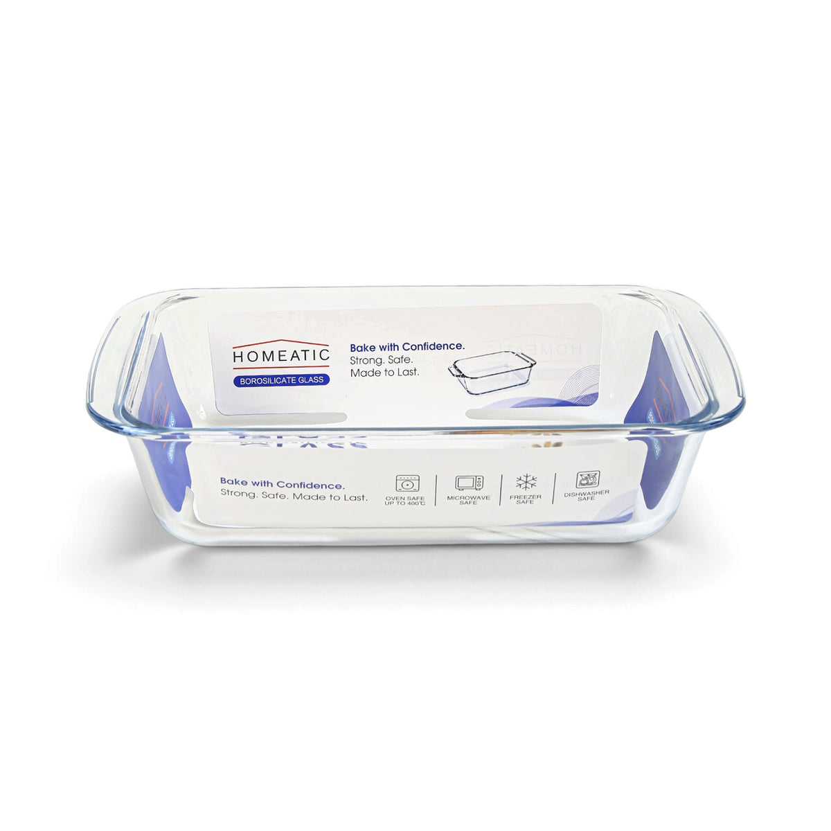HOMEATIC BOROSILICATE GLASS BAKER 2 PEICE SET - 2.2 + 3.0L
