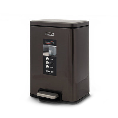 HOMEATIC STAINLES STEEL PEDAL BIN BLACK