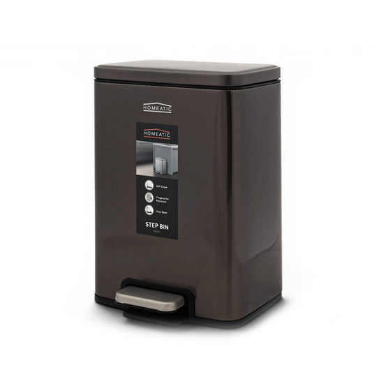 HOMEATIC STAINLESS STEEL PEDAL BIN BLACK