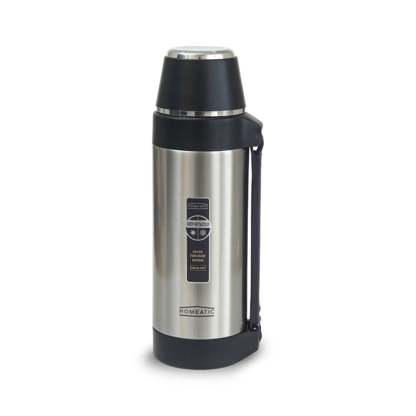 HOMEATIC STEEL VACUUM SILVER TRAVEL POT 1.5 LITRES