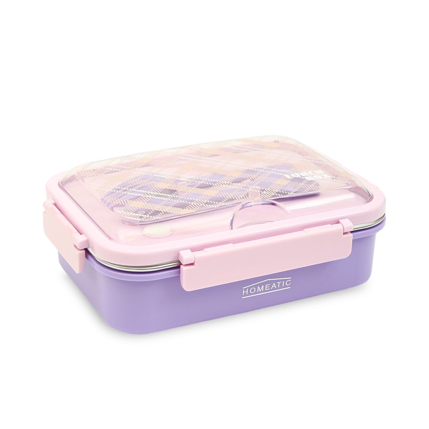 HOMEATIC PLAID DESIGN LUNCH BOX