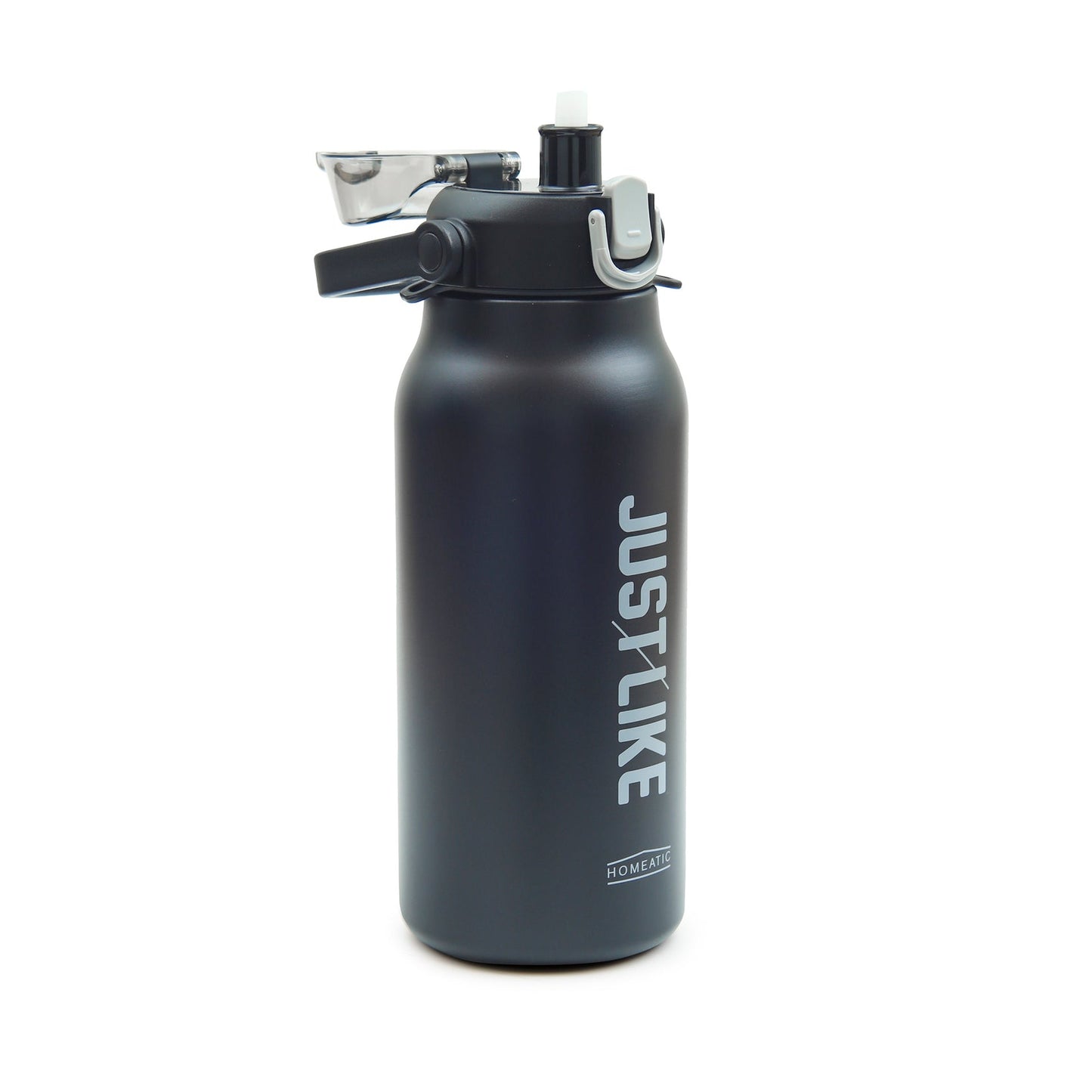 HOMEATIC VACUUM FLASK - BLACK STEEL WATER BOTTLE 1800ML