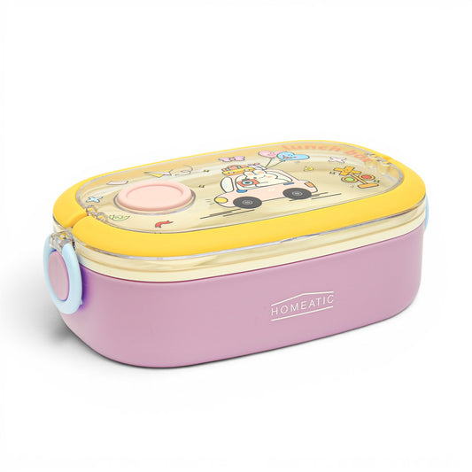 HOMEATIC TEMPTING SURPRISE PURPLE STAINLESS STEEL LUNCH BOX 750ML