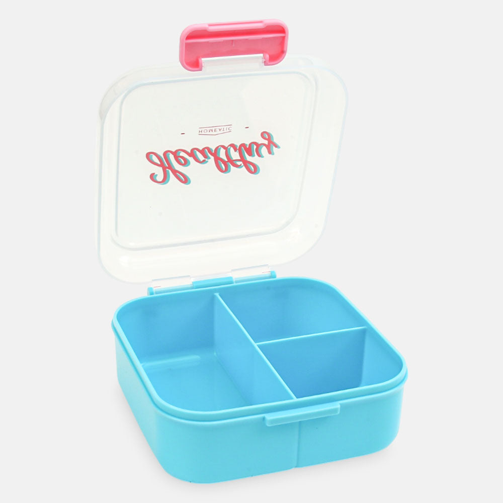 HOMEATIC HEALTHY BENTO PLASTIC BLUE LUNCH BOX WITH CUTLERY 1.5LTR