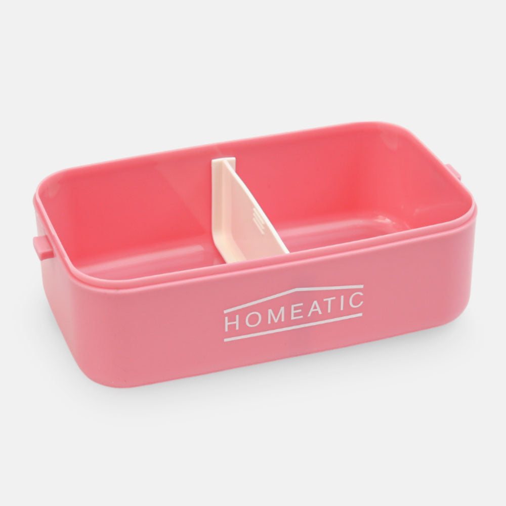 HOMEATIC KAWAI FRIENDS PINK PLASTIC LUNCH BOX WITH CUTLERY 1LTR