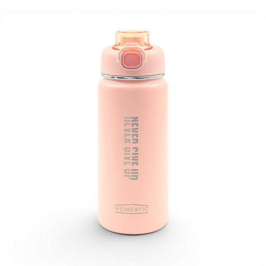 HOMEATIC VACUUM FLASK - PINK STEEL WATER BOTTLE 750 ML