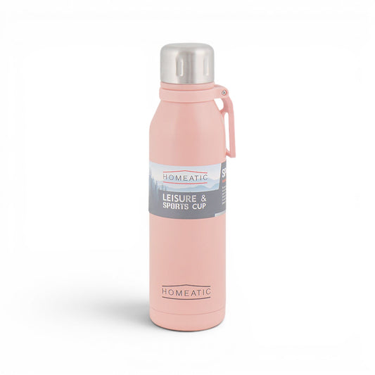HOMEATIC VACUUM FLASK PINK STEEL WATER BOTTLE 700 ML