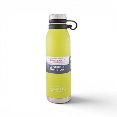 HOMEATIC VACUUM FLASK YELLOW STEEL WATER BOTTLE 750 ML