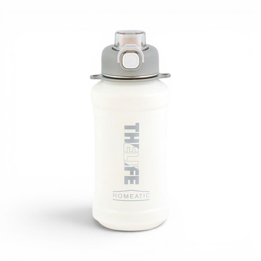 HOMEATIC THE LIFE VACUUM FLASK - WHITE STEEL WATER BOTTLE 1000 ML