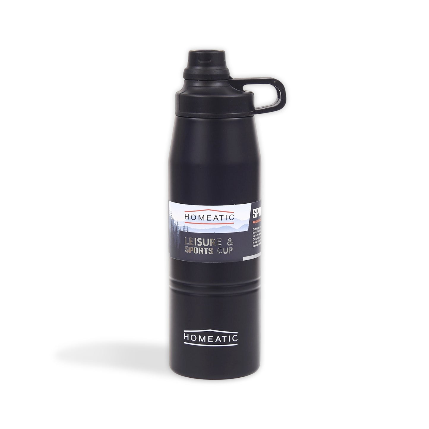 HOMEATIC LEISURE & SPORTS VACUUM FLASK BLACK STEEL WATER BOTTLE 900 ML