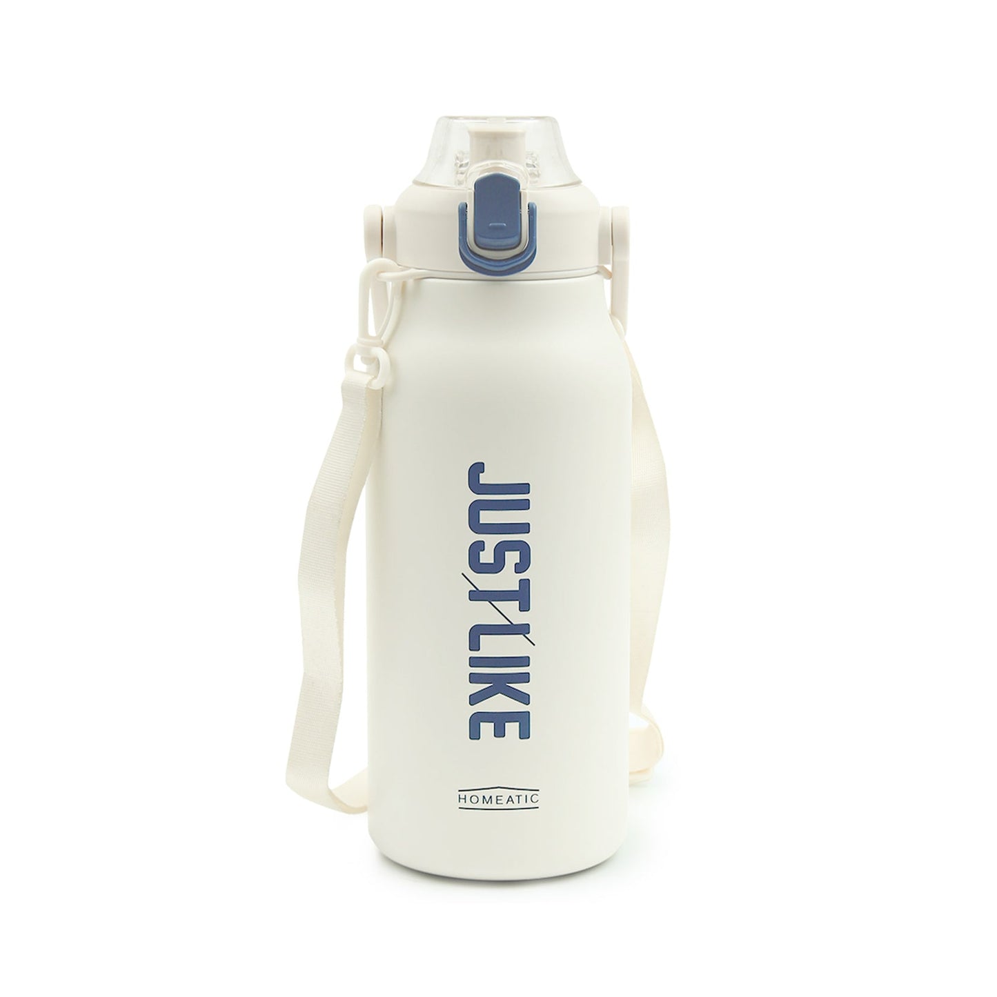 HOMEATIC VACUUM FLASK - WHITE STEEL WATER BOTTLE 1800ML