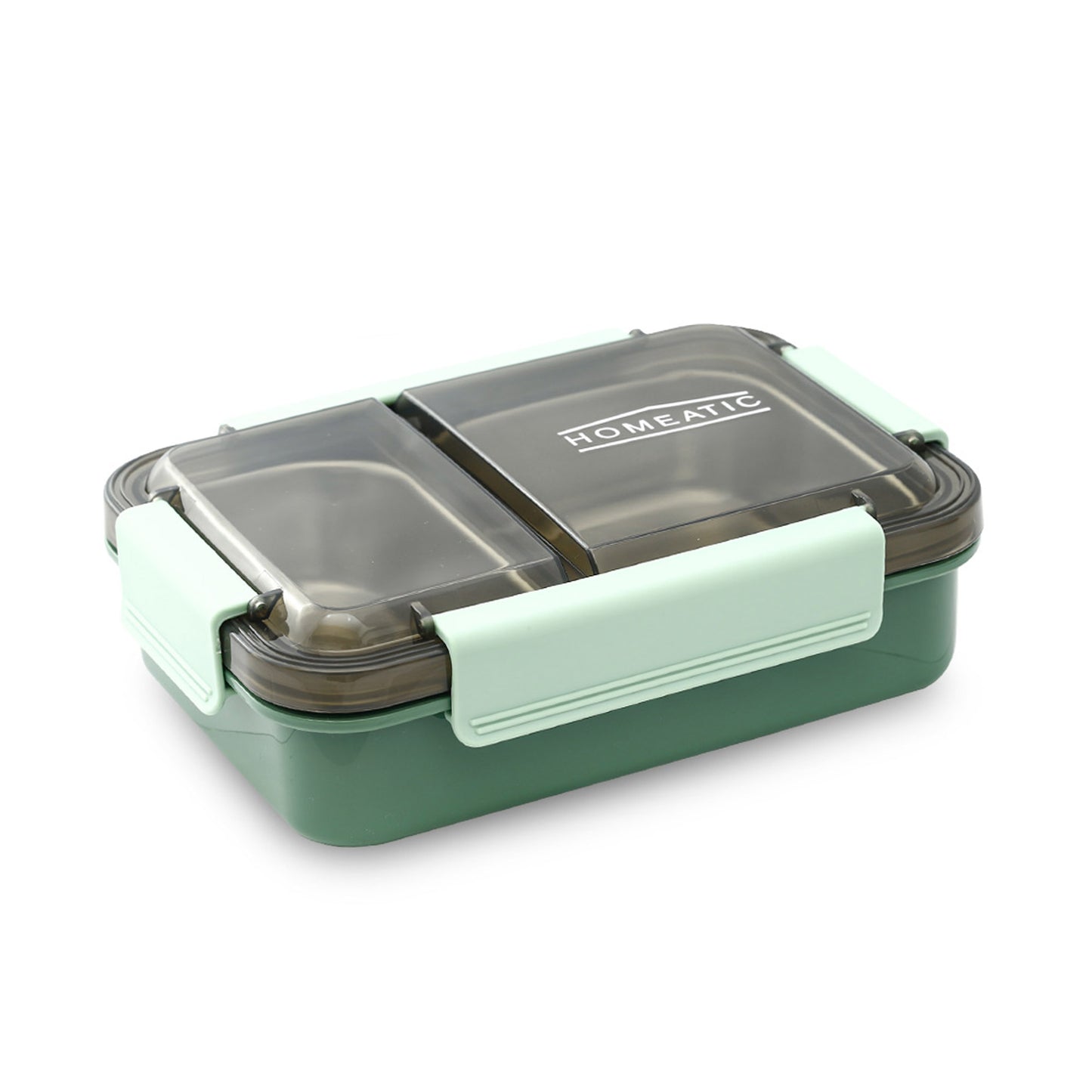 HOMEATIC MULTI-COMPARTMENT GREEN STAINLESS STEEL LUNCH BOX 750ML