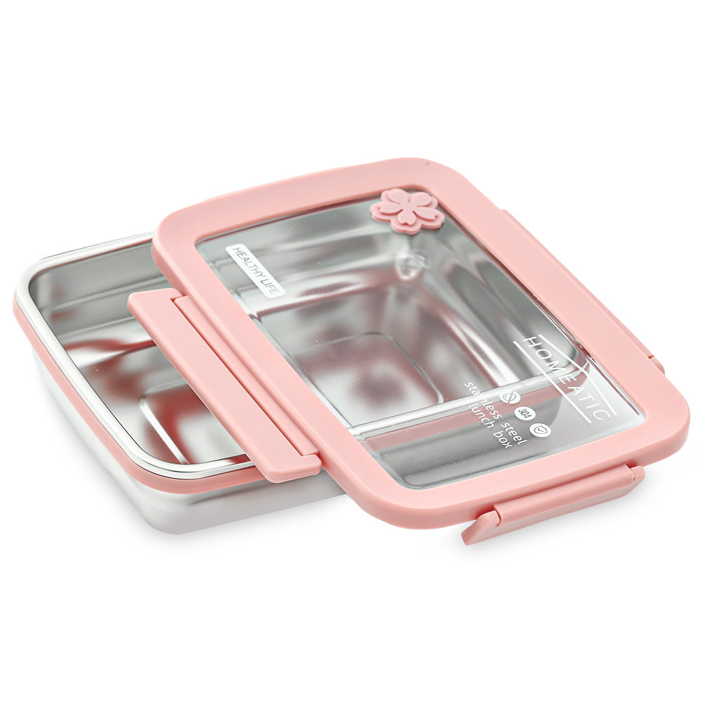 HOMEATIC STAINLESS STEEL PINK LUNCH BOX 900ML