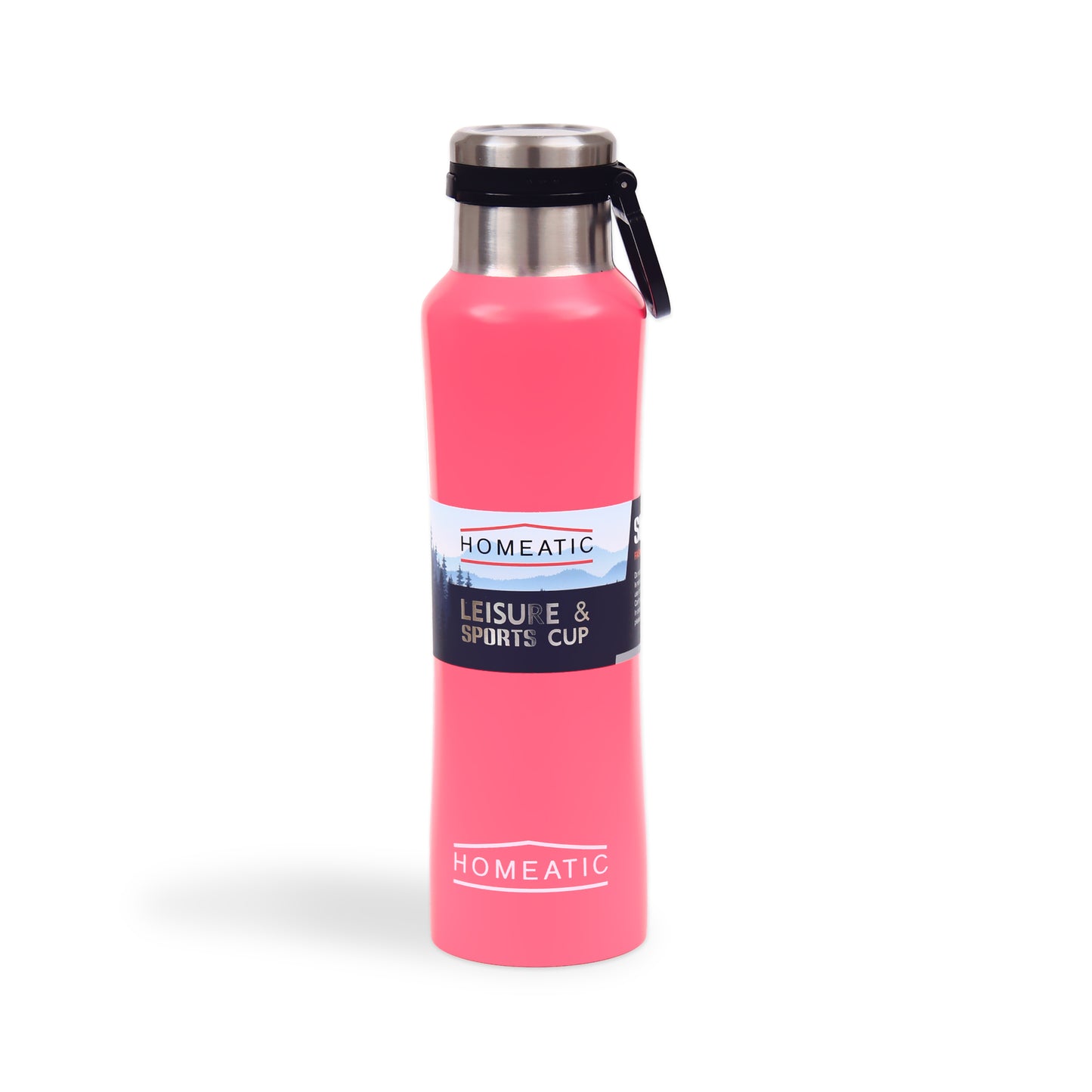 HOMEATIC VACUUM FLASK PINK STEEL WATER BOTTLE 550 ML