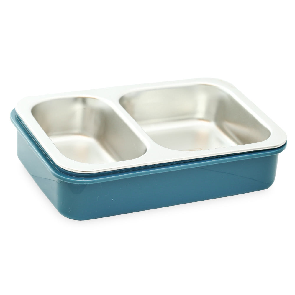 HOMEATIC MULTI-COMPARTMENT BLUE STAINLESS STEEL LUNCH BOX 750ML