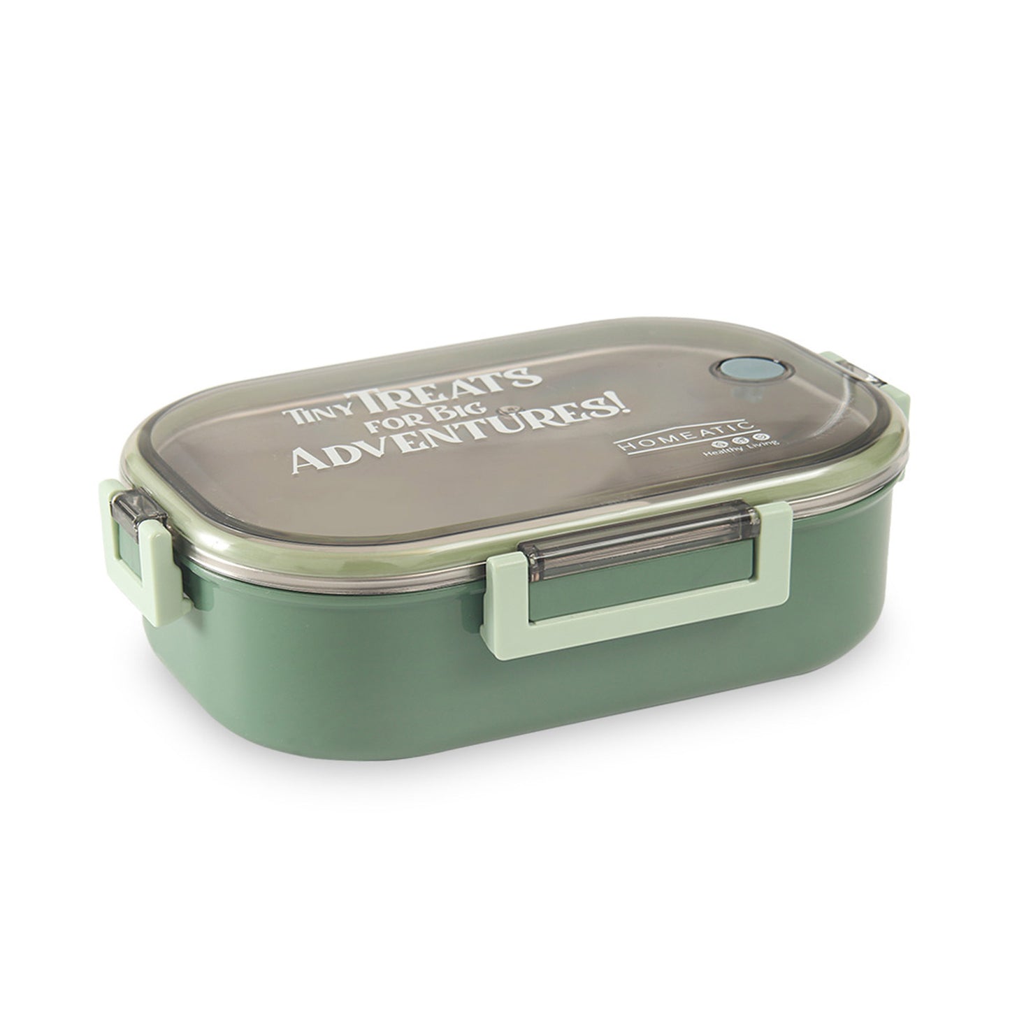 HOMEATIC FRIENDS STAINLESS STEEL GREEN LUNCH BOX 710ML