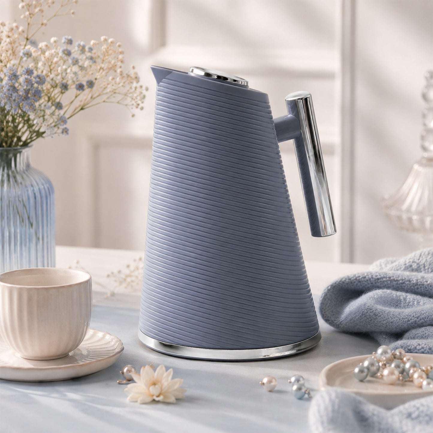 HOMEATIC GLASS VACUUM FLASK GREY