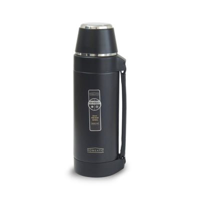 HOMEATIC STEEL VACUUM BLACK TRAVEL POT 1.5 LITRES