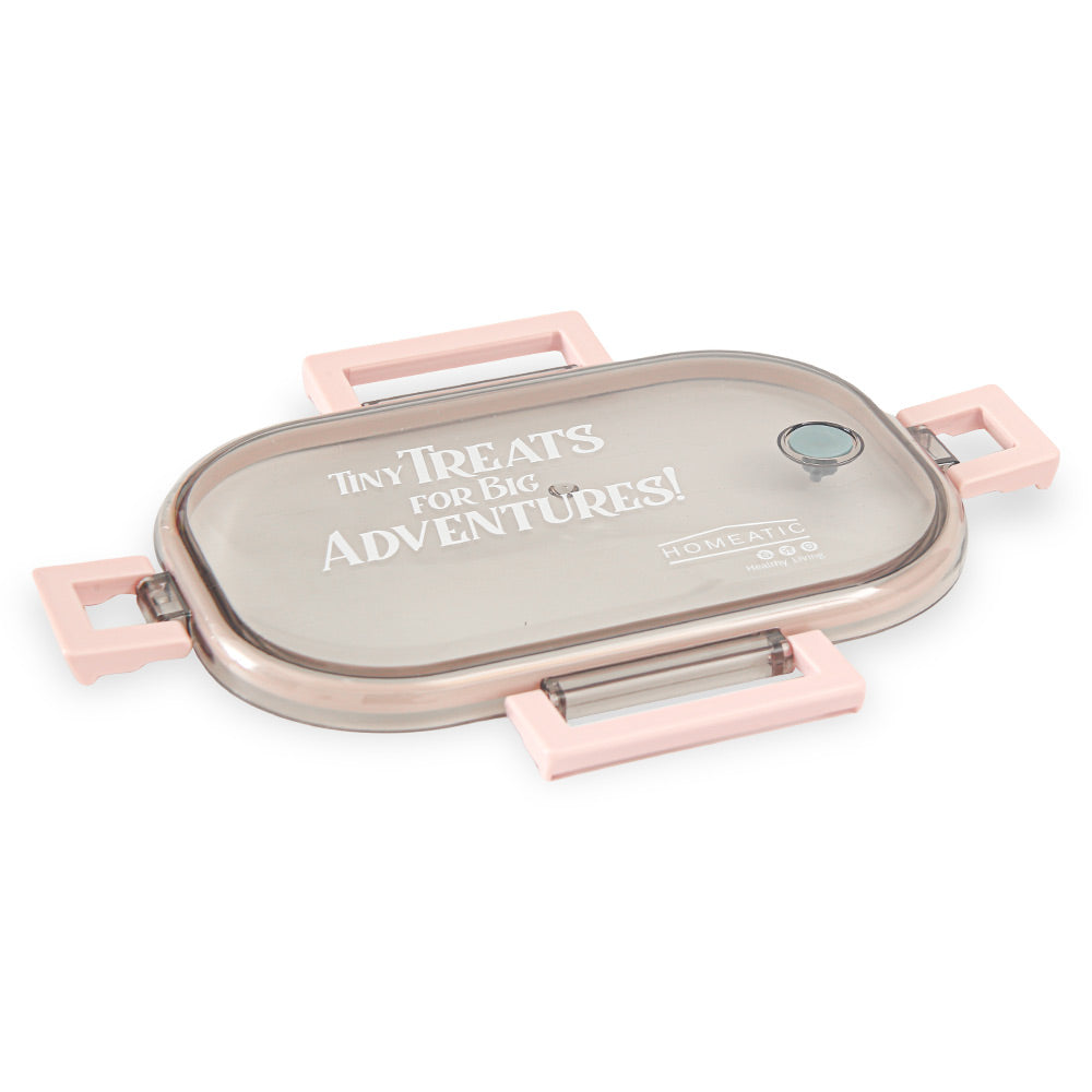 HOMEATIC ADVENTURE COMPACT STAINLESS STEEL PINK LUNCH BOX 710ML