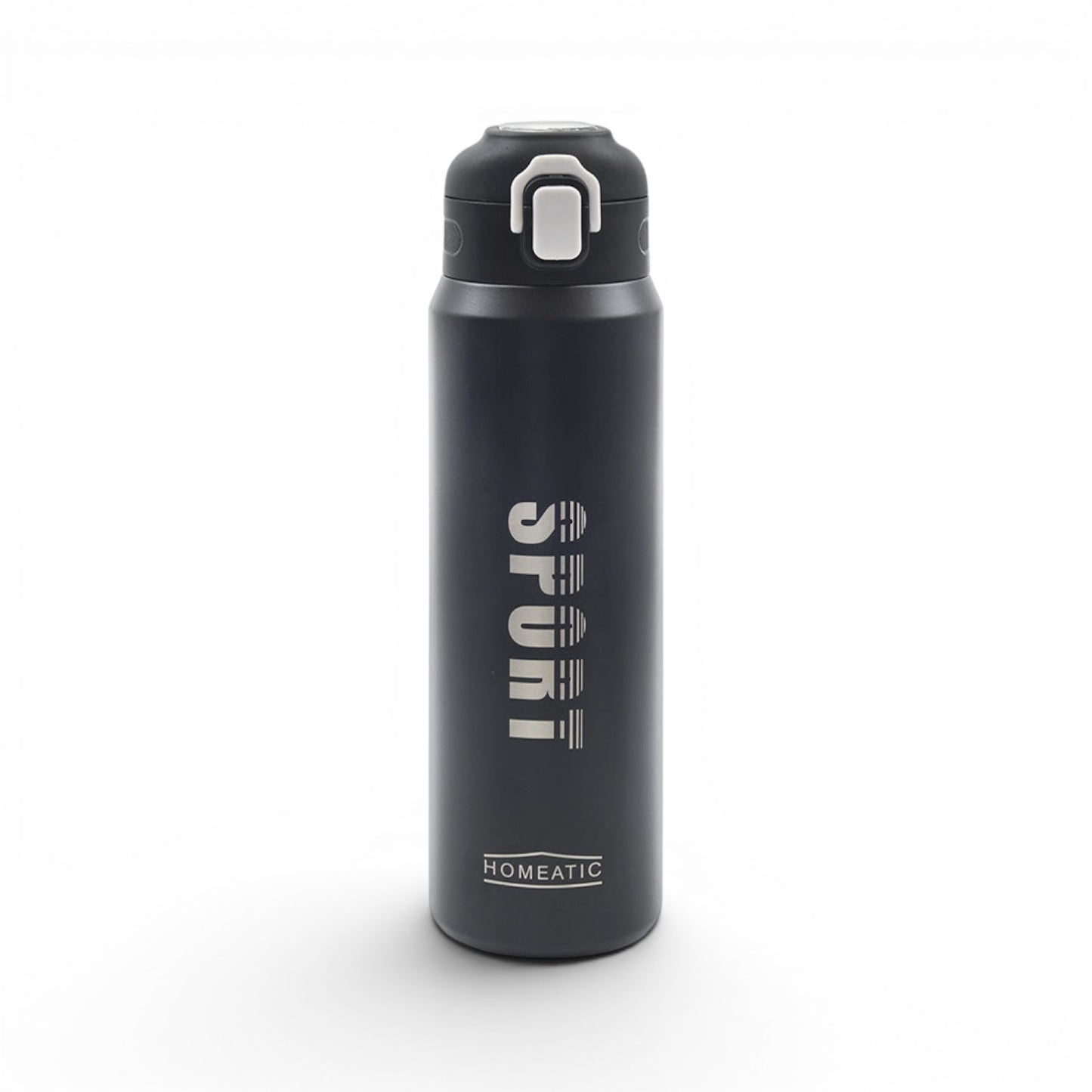 HOMEATIC VACUUM FLASK - BLACK STEEL WATER BOTTLE 800 ML