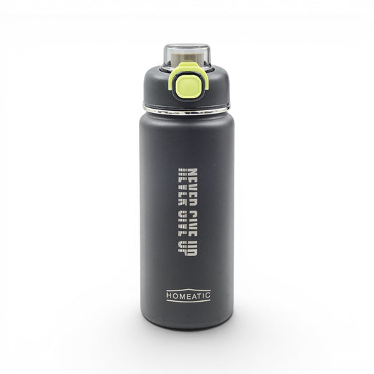 HOMEATIC VACUUM FLASK - GREY STEEL WATER BOTTLE 750 ML