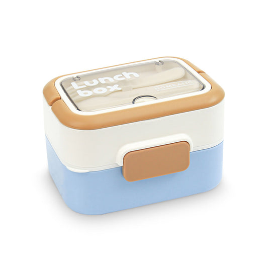 HOMEATIC STACKABLE MULTI-TIER STAINLESS STEEL BLUE LUNCH BOX 200*2 + 600ML