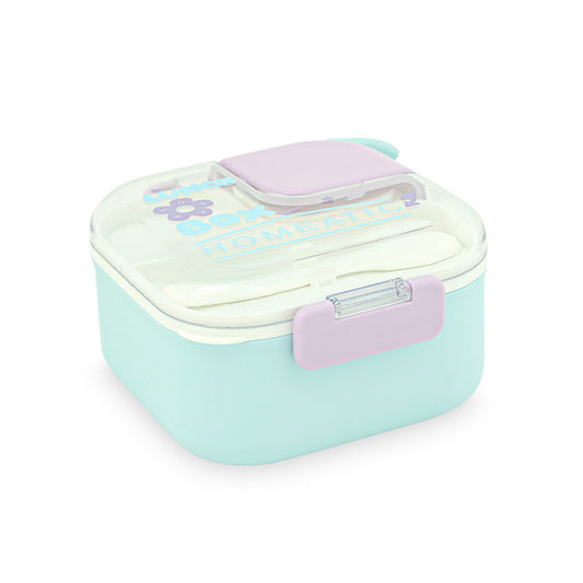 HOMEATIC SQUARE BENTO PLASTIC BLUE LUNCH BOX 750ML/600ML